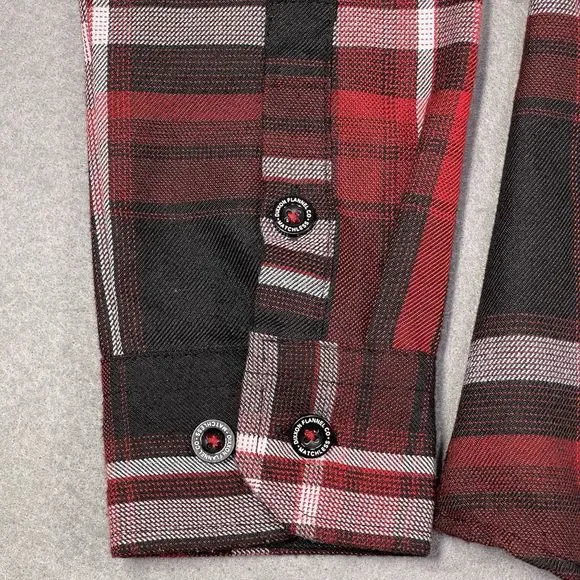 Dixxon Flannel Shirt Womens Small Red Black The Matchless Pearl Snap Western - Picture 5 of 12